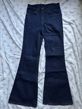 VINTAGE 70's 80s Orange Tab Levis Big Bell Bottom Jeans 684 0217 29x33in Demin