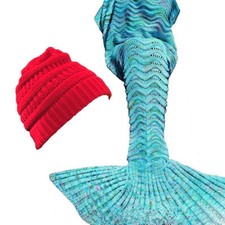 HOT GIFT Mermaid Tail Blanket with Free 15.00 Value Gift Red Beanie