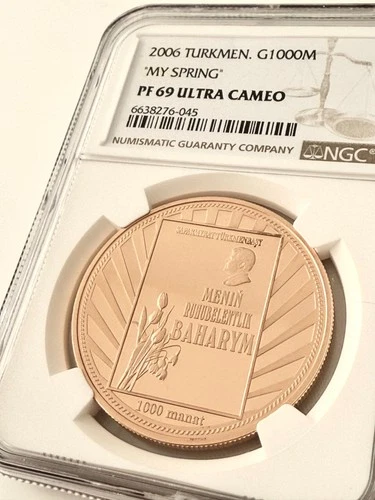 Turkmenistan - 2006 - 1000 Manat - My Spring - Gold - NGC PF69 UCAM