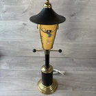 Vintage Disney Table Lamp Street Light Style Very Rare Glass Shade Mickey Minnie