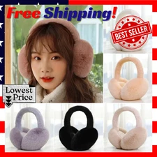 Ear Warmer Faux Fur Ear-Muffs Foldable Earflaps Soft Plush Earmuffs Winter Warm
