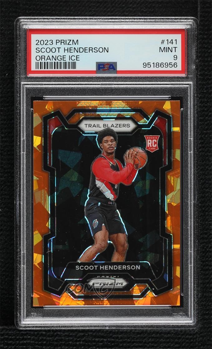2023-24 Panini Prizm Orange Ice Prizm Scoot Henderson #141 PSA 9 MINT 17iv