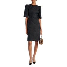 DOLCE & GABBANA Black A-line Brocade Jacquard Mini Dress 40 S