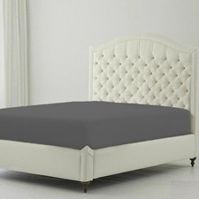 1PC Soft Fitted Sheet 15"Pocket 1000TC Egyptian Cotton Gray Solid Queen 60x80 in