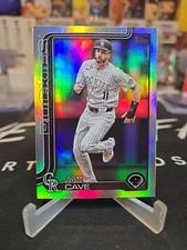 2025 Topps #256 Jake Cave, Colorado Rockies - Rainbow Foilboard Parallel