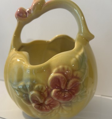 Vintage Hull Pottery Yellow Sun glow Basket
