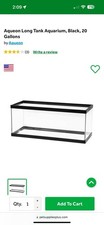 Aqueon Standard Glass 20 Gallon Long Aquarium Tank, Black Trim