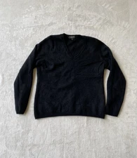Cashmere Charter Club Sweater Womens Large Black Cashmere Crew Neck Cozy Preppy
