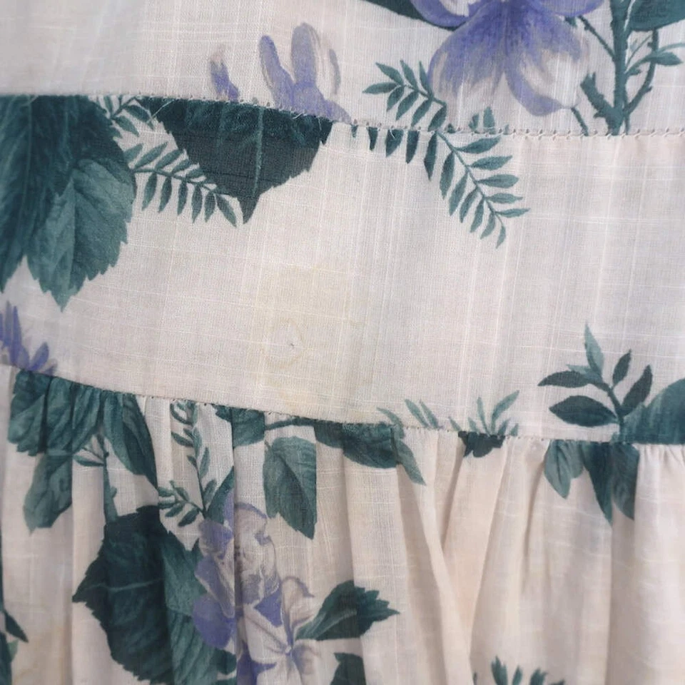 Maxi Vestido Zimmermann Cassia Corbata Rosa Claro Estampado Floral Algodón Talla 1 Foto 2 de 4