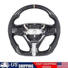 Real Carbon Fiber Tricolor Steering Wheel For 2016-2024 Maserati Levante Ghibli