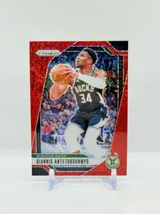 Giannis Antetokounmpo 2024-25 Panini Prizm Red Sparkle Prizm SP, Bucks #85