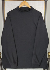FOOTJOY Size XL Mens Mock Neck Long Sleeve Sport Shirt Black FJ Wicking USA Made