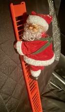 Battery Operated Ladder Climbing Santa - Hangs From Tree - Plays Jingle Bells