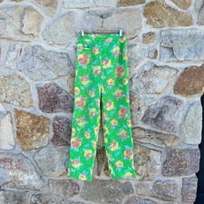 Vintage Gordon of Philadelphia spring green printed straight leg pants.