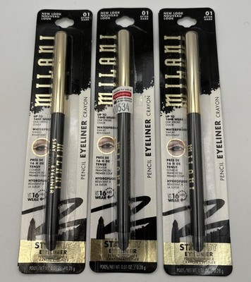3x Milani Stay Put Eyeliner #01 After Dark Longwear Eyeliner