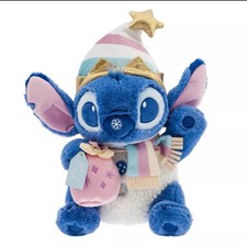 Disney Store Stitch 16-Inch Plush Winter Holiday Plush Gift Pouch -Pastel NEW