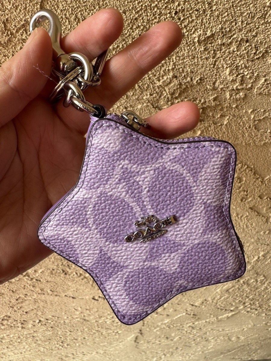 Coach Star Signature Bag Charm Silver/Iris CBl12 Purple | eBay