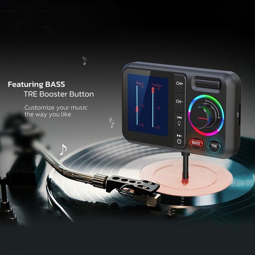 Colorful LED FM Transmitter with Dual USB for Handsfree Car Audio Experience - Zdjęcie 4 z 10