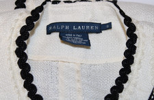 VTG Ralph Lauren Tweed Linen Blazer Blue Label Collection Made in Italy Size 8