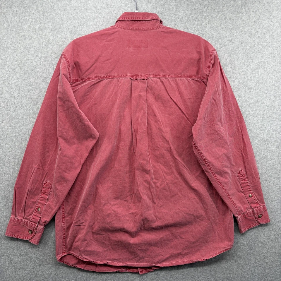 Camisa Eddie Bauer Rufton Sarga Vintage Para Hombre M Roja Abotonada Manga Larga Foto 4 de 4