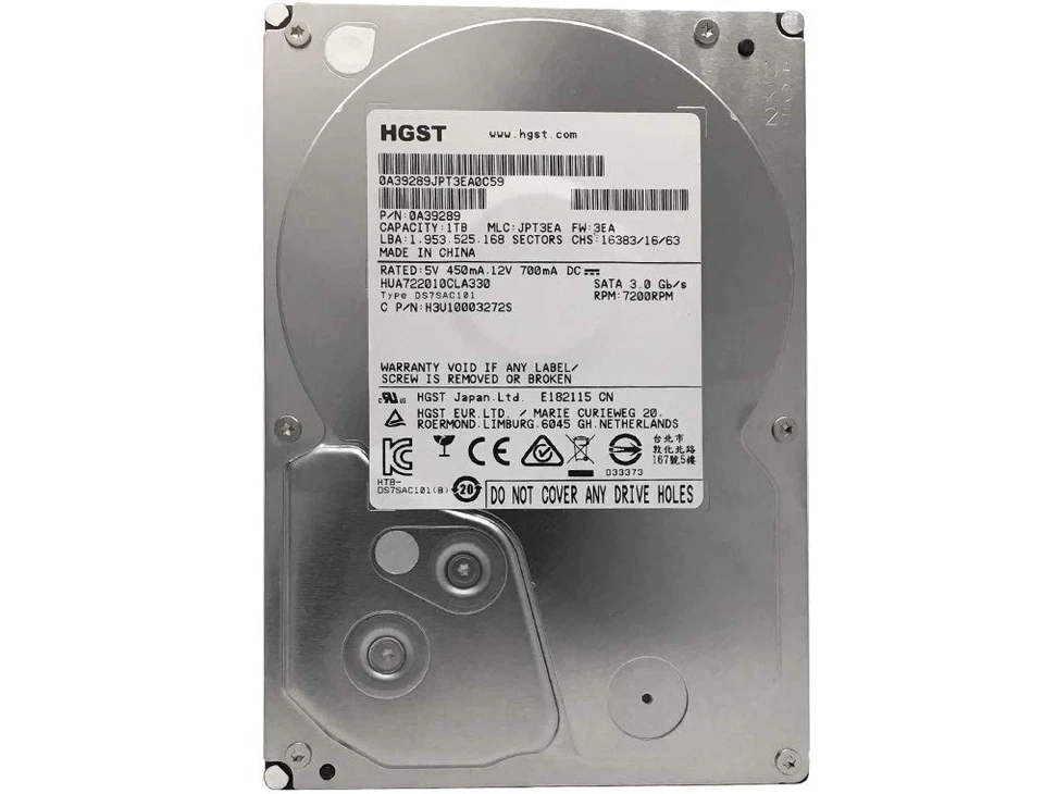 Ultrastar A7K2000 HUA722010CLA330 (0A39289) 1TB 32MB Cache 7200RPM SATA 3.0GB... - Image 4 of 4