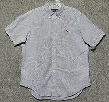 Polo Ralph Lauren S/S Button Down Shirt Mens XL Seersucker Fit Casual Preppy