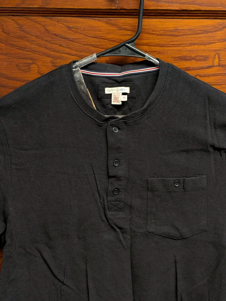 WaffleKnit Henley LS Pocket California Masculino Carbono 2 Preto Cobalto Extra Grande (Adequado para G) - Imagem 4 de 4