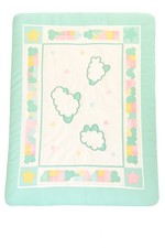 Vintage Lamb Sheep Baby Crib Comforter Quilt USA Made 32x42 Pastel Mint