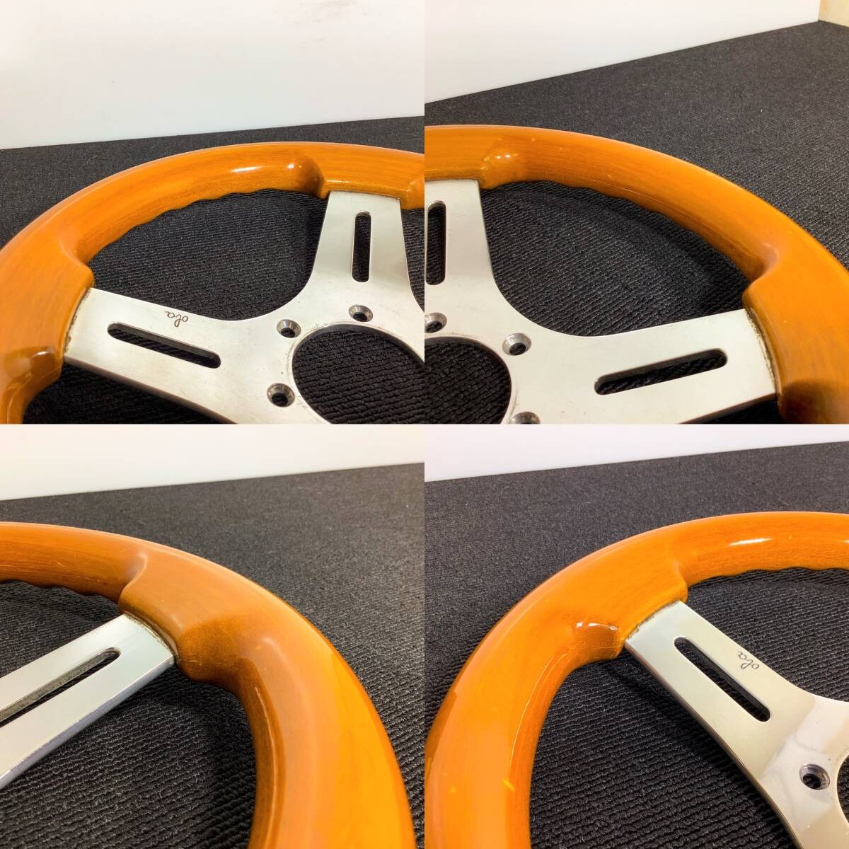 OBA オバオバハン ステアリング 33パイ ポリッシュブラックスキン 希少 O.B.A OBAHAN Wood Steering Wheel 300mm Small Diameter JDM Datsun