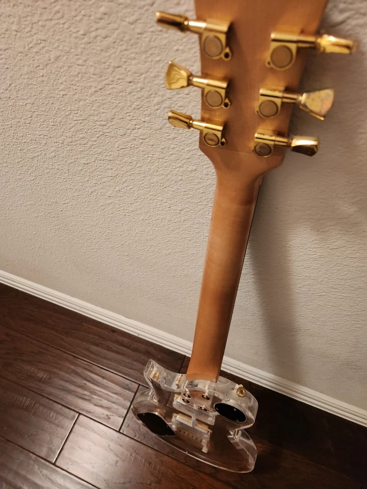Guitarra eléctrica Les Paul Galveston acrílica transparente Foto 4 de 4