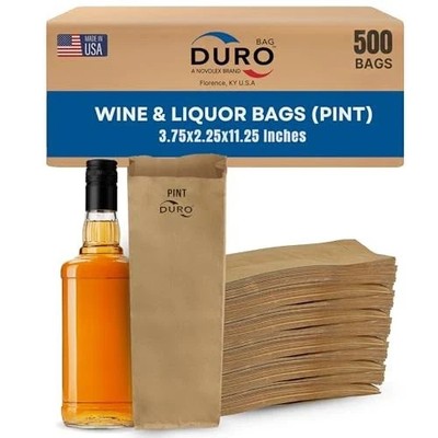 Pint Liquor Brown Merchandise Bag Pinched Bottom, Pk500, Stock RJS 40032