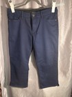Liz Claiborne Women's Blue Solid Cropped Pants Pockets Mid Rise Flat Front — photo 1
