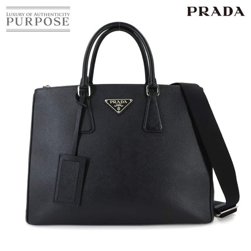 PRADA 2way Tote Shoulder Bag Saffiano Leather Black 2VG061 Tote Bag 90322695