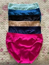 Jockey Pantie 6 Pair Bikini Briefs Seam Free Nylon Ribbed Underwear Size 6 NWOT