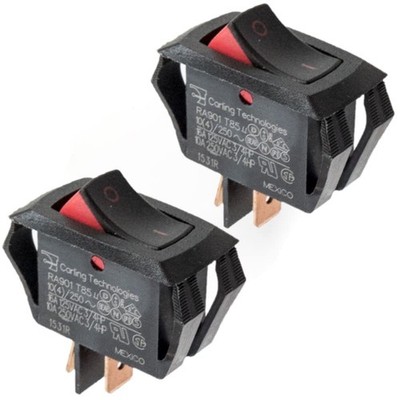 Carling Technologies R Series  Curvette Rocker Switch Pack of 2 10A 250VAC