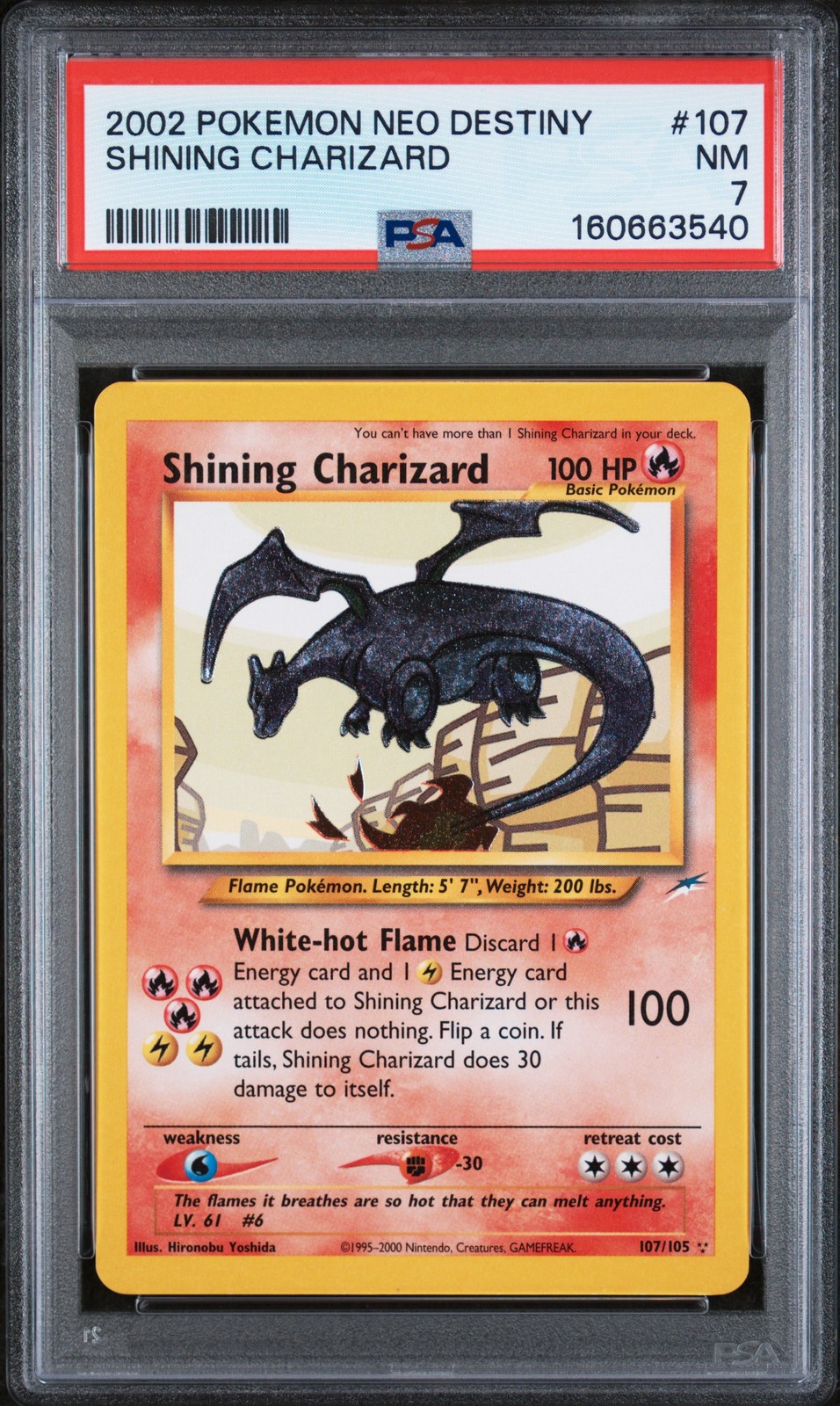 2002 POKEMON NEO DESTINY #107 SHINING CHARIZARD PSA 7
