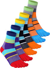 Women Toe Socks Cotton Breathable Ankle Five Toe Socks for Men Women Athletic...