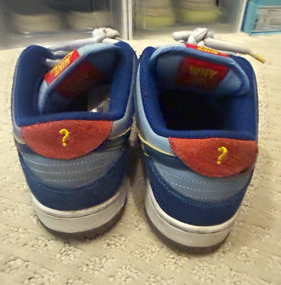 Nike SB Dunk Low Pro Men's Blue Gray Red Yellow Colorblock Lace-Up Low Top