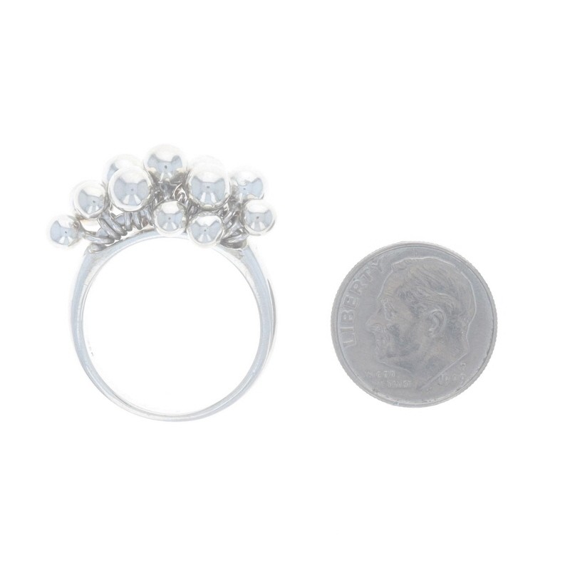 Sterling Silver Ball Dot Statement Ring - 925 Bub… - image 5