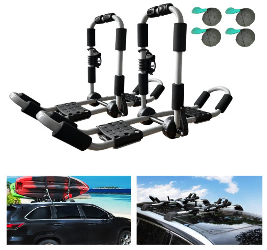 Roof Rack 4-in-1 Folding Adjustable Bilateral J-shaped Surf/ski Roof