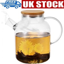 Large 1800ml Heat Resistant Glass Teapot with Infuser Strainer Coffee Tea Leaf