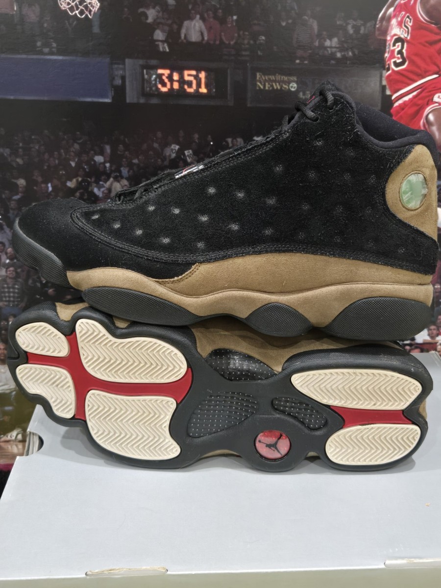 シューズ(男性用) NIKE AIR JORDAN13 RETRO OLIVE 414571-006 Nike Air Jordan 13 XIII 13s Retro Olive Black Suede 414571