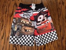 Boys 4T Disney Cars Swim Trunks Swimming Bathing Shorts Mater Lightning McQueen