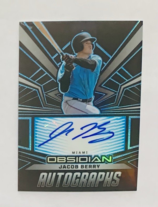 JACOB BERRY (#D/49 AUTO) 2023 Chronicles Obsidian Electric Etch Carolina Blue