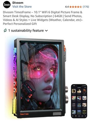 Divoom TimesFrame   10.1'' WiFi 6 Digital Picture Frame & Smart Desk Display