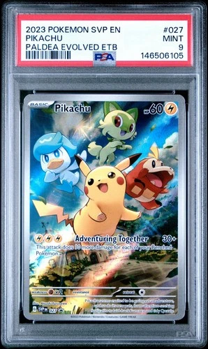 2023 Pokemon Svp En-Sv Black Star Promo #027 Pikachu Paldea Evolved Etb PSA 9