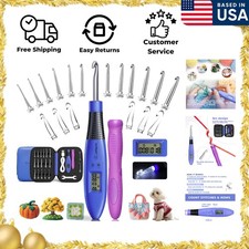 Light Up Crochet Hooks Set-18 Sizes Digital Crochet Hook with Counter