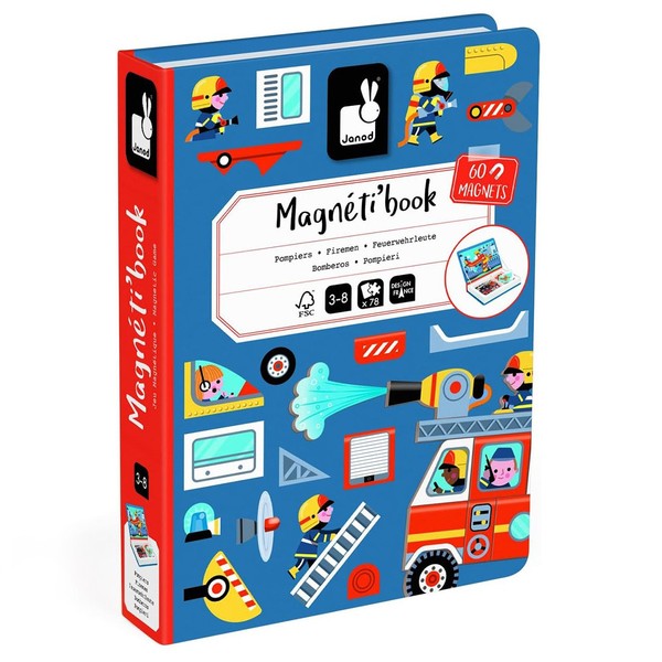 Janod Magnetibook Feuerwehrleute Magnetisches Lernspiel FüR Kinder 3-4 Jahre-image