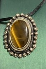 Colgante/broche/medallón Taxco México plata esterlina OVAL 925 1 3/4 ónix como está