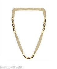 MICHAEL KORS GOLD TONE MULTI CHAIN+LARGE TORTOISE LINK STATUS STATION NECKLACE